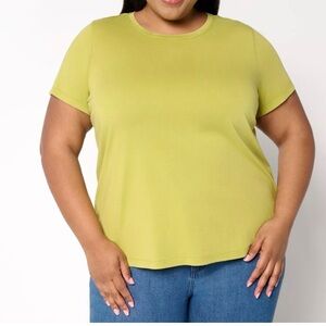 New Logo by Lori Goldstein Cuffed Sleeve Stretchy Casual Tee / Size 2XL